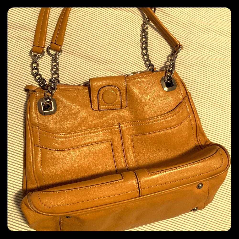 B Makowsky Mustard Yellow Leather Purse
